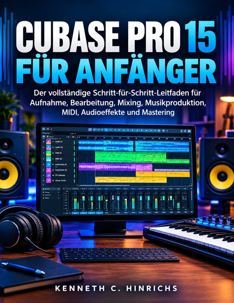 Cubase Pro 15 Für Anfänger: Der vollständige Schritt-für-Schritt-Leitfaden für Aufnahme, Bearbeitung, Mixing, Musikproduktion, MIDI, Audioeffekte und cover