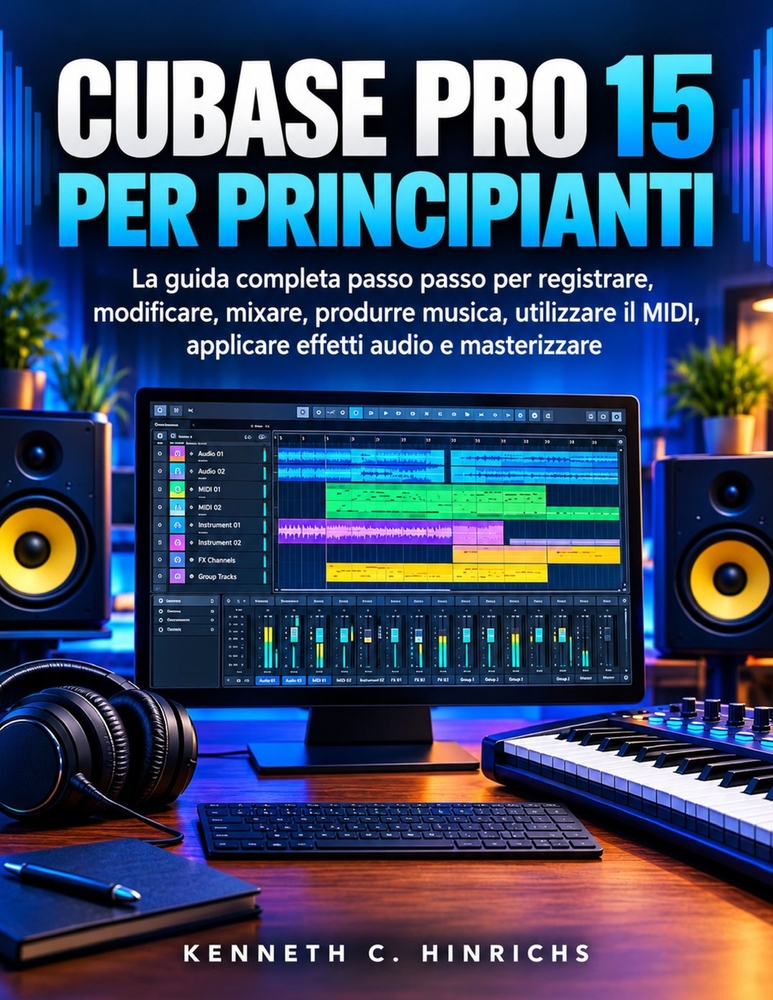 Cubase Pro 15 Per Principianti: La guida completa passo passo per registrare, modificare, mixare, produrre musica, utilizzare il MIDI, applicare effet cover