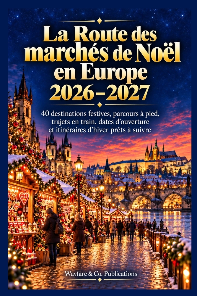 La Route des marchés de Noël en Europe 2026-2027: 40 destinations festives, parcours à pied, trajets en train, dates d'ouverture et itinéraires d'hive cover