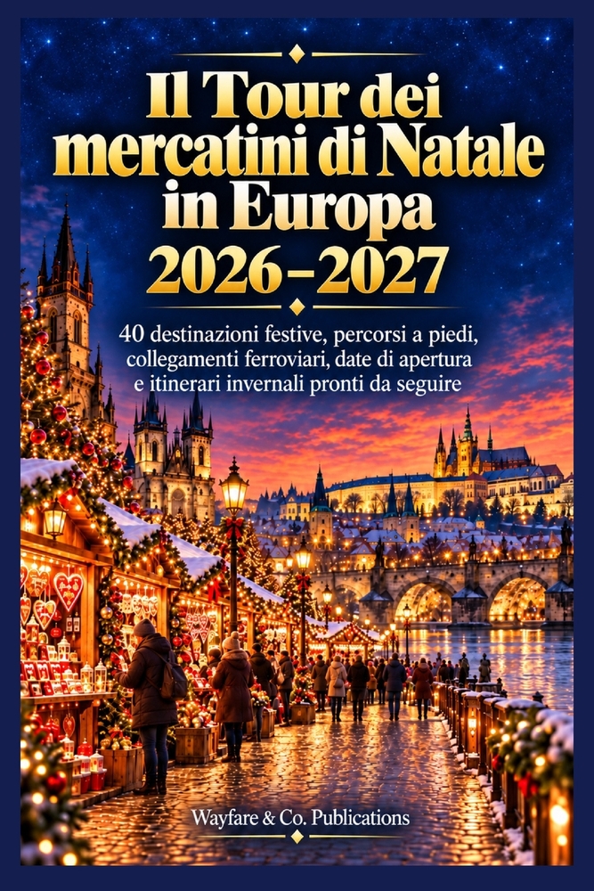 Il Tour dei mercatini di Natale in Europa 2026-2027: 40 destinazioni festive, percorsi a piedi, collegamenti ferroviari, date di apertura e itinerari cover