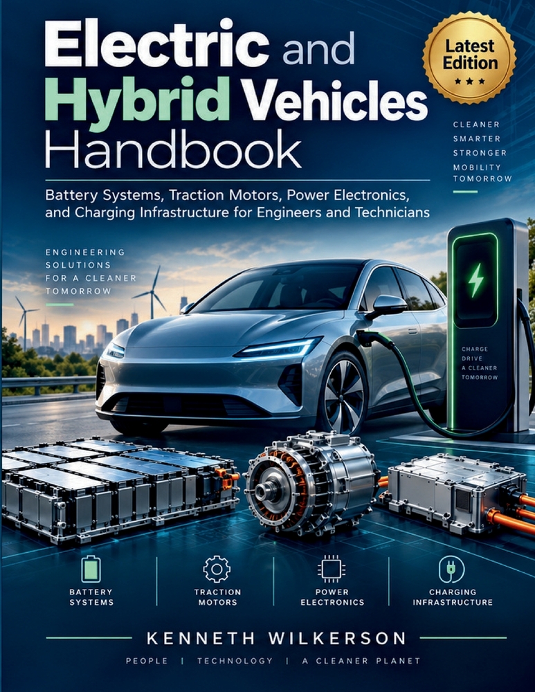 Electric and Hybrid Vehicles Handbook: Battery Systems, Traction Motors, Power Electronics, and Charging Infrastructure for Engineers and Technicians cover