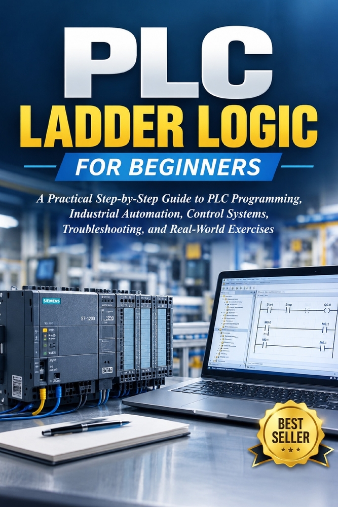 PLC Ladder Logic for Beginners: A Practical Step-by-Step Guide to PLC Programming, Industrial Automation, Control Systems, Troubleshooting, and Real-W cover