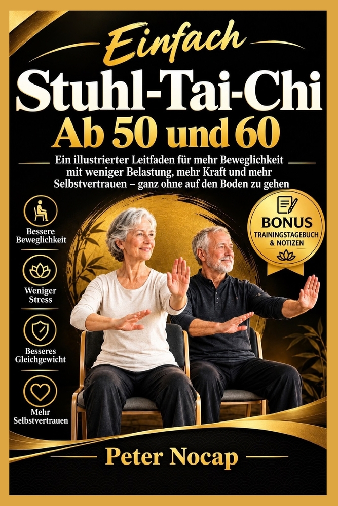 Stuhl Tai Chi Ab dem 50 und 60 Lebensjahr: Eine illustrierte Anleitung für leichteres Bewegen, mehr Kraft und Selbstvertrauen - ganz ohne auf den Bode cover