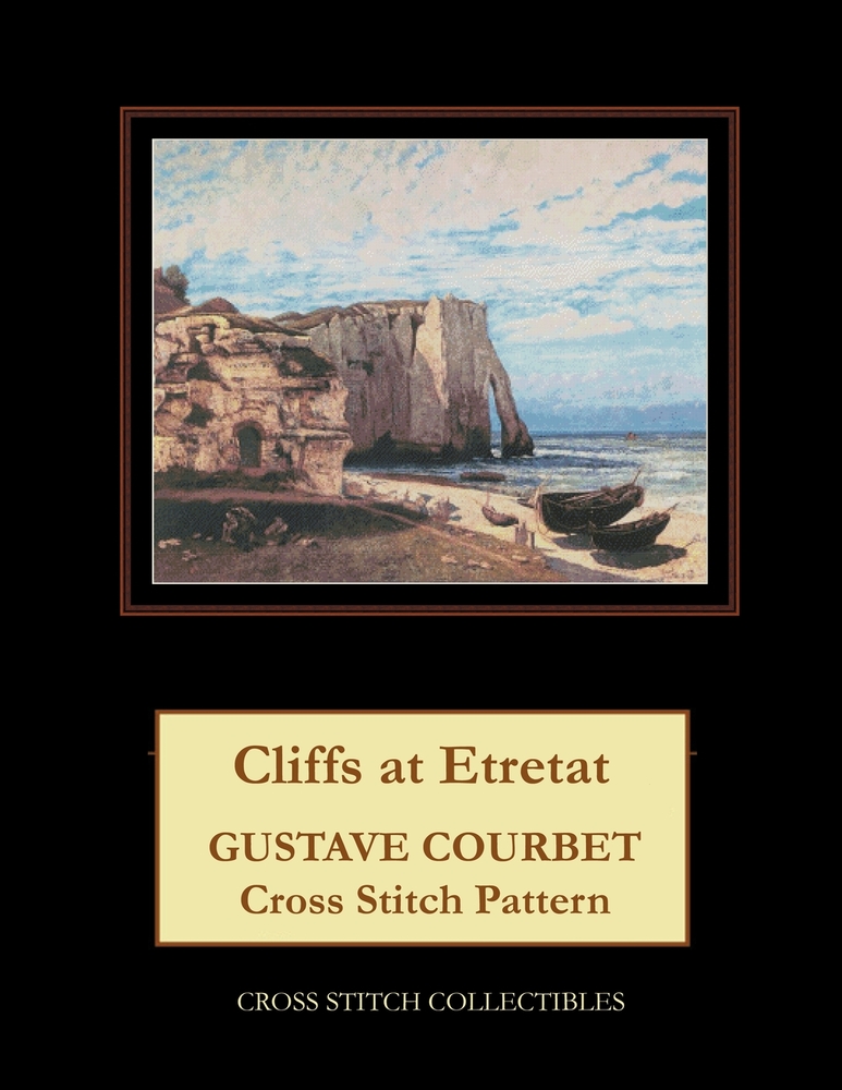 Cliffs at Etretat: Gustave Courbet Cross Stitch Pattern cover