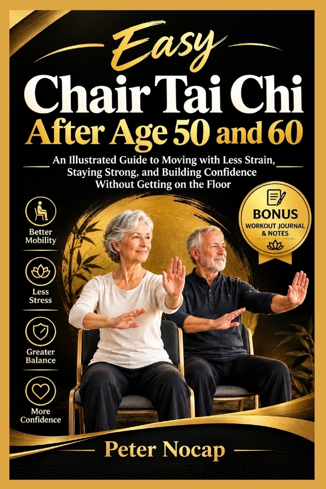 CHAIR TAI CHI After Age 50 and 60: An Illustrated Guide to Moving with Less Strain, Staying Strong, and Building Confidence Without Getting on the Flo cover