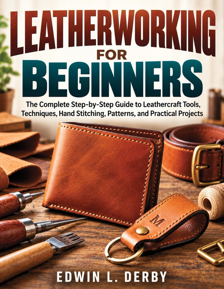 Leatherworking for Beginners: The Complete Step-by-Step Guide to Leathercraft Tools, Techniques, Hand Stitching, Patterns, and Practical Projects cover