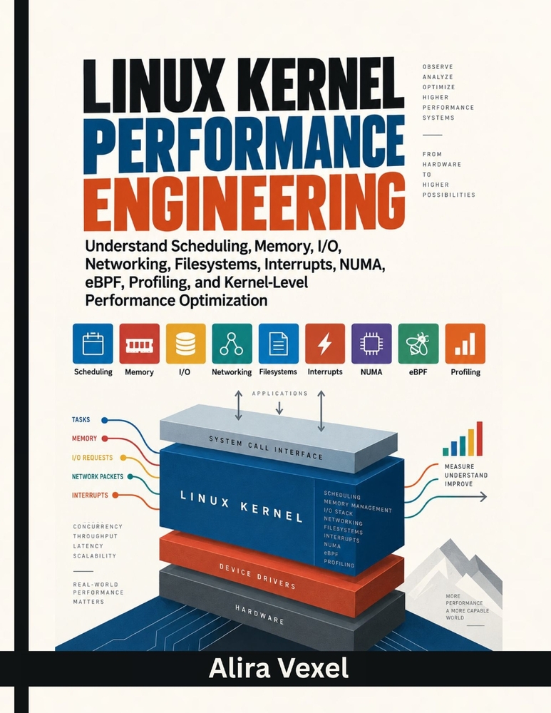Linux Kernel Performance Engineering: Understand Scheduling, Memory, I/O, Networking, Filesystems, Interrupts, NUMA, eBPF, Profiling, and Kernel-Level cover