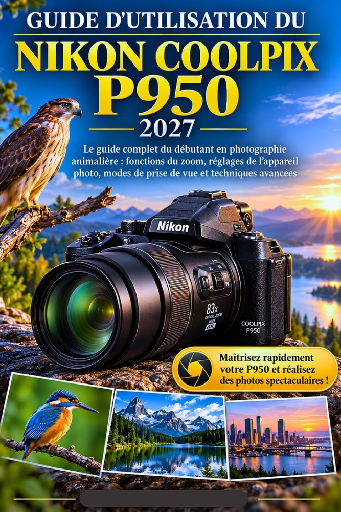 Guide d'Utilisation Du Nikon Coolpix P950 2027: Le guide complet du débutant en photographie animalière: fonctions du zoom, réglages de l'appareil pho cover