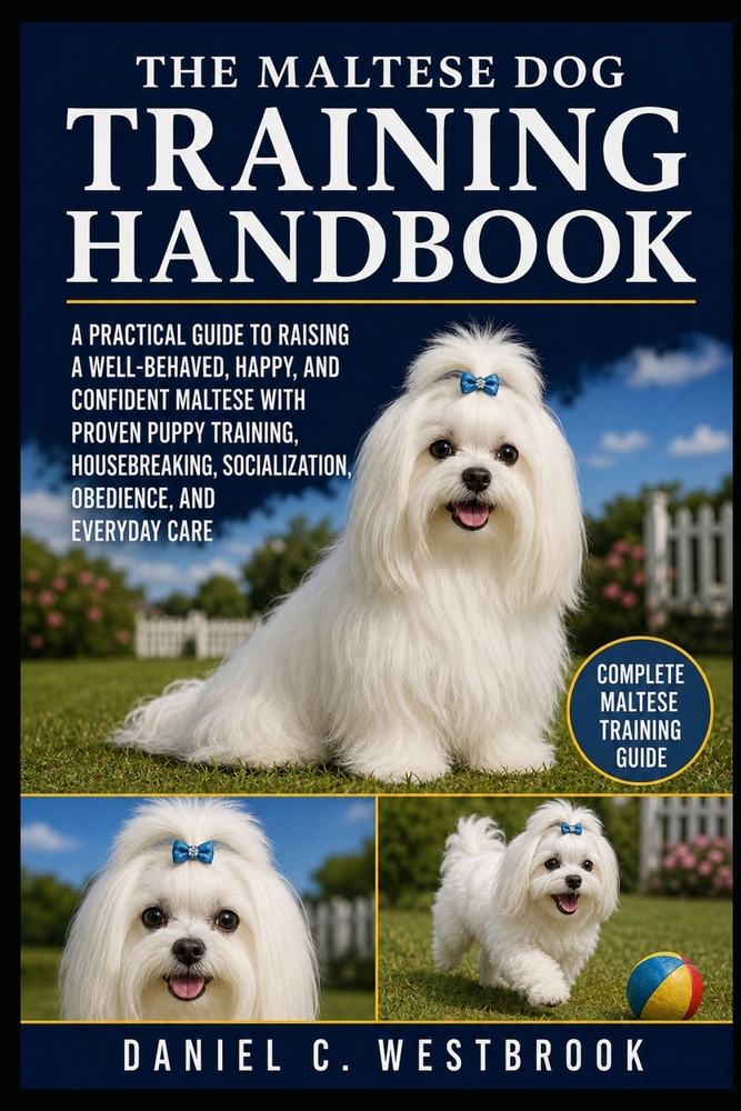 The Maltese Dog Training Handbook: A Practical Guide to Raising a Well-Behaved, Happy, and Confident Maltese with Proven Puppy Training, Housebreaking cover
