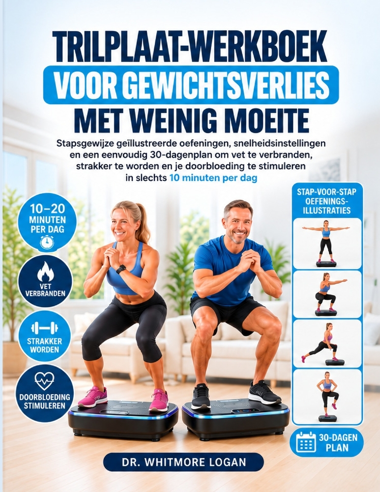Trilplaat-werkboek voor gewichtsverlies met weinig moeite: Stapsgewijze geïllustreerde oefeningen snelheidsinstellingen en een eenvoudig 30‐dage cover