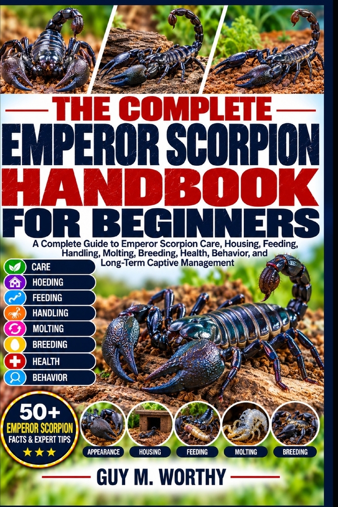The Complete Emperor Scorpion Handbook for Beginners: A Complete Guide to Emperor Scorpion Care, Housing, Feeding, Handling, Molting, Breeding, Health cover