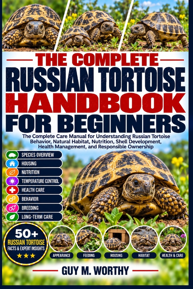 The Complete Russian Tortoise Handbook for Beginners: The Complete Care Manual for Understanding Russian Tortoise Behavior, Natural Habitat, Nutrition cover