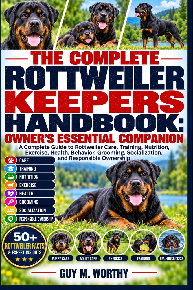 The Complete Rottweiler Keepers Handbook: OWNER'S ESSENTIAL COMPANION: A Complete Guide to Rottweiler Care, Training, Nutrition, Exercise, Health, Beh cover