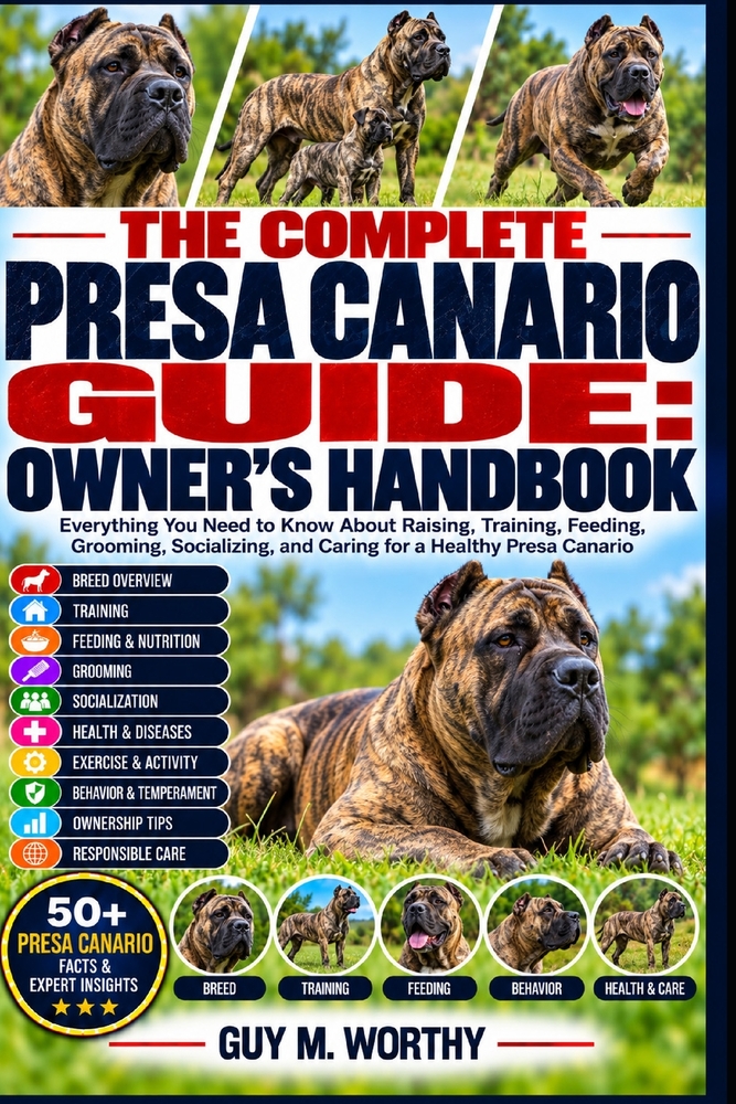 The Complete Presa Canario Guide: OWNER'S HANDBOOK: Everything You Need to Know About Raising, Training, Feeding, Grooming, Socializing, and Caring fo cover