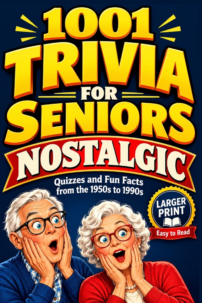 1001 Trivia for Seniors: Easy to Read, Large Print Nostalgic Quizzes and Fun Facts from the 1950s to 1990s cover
