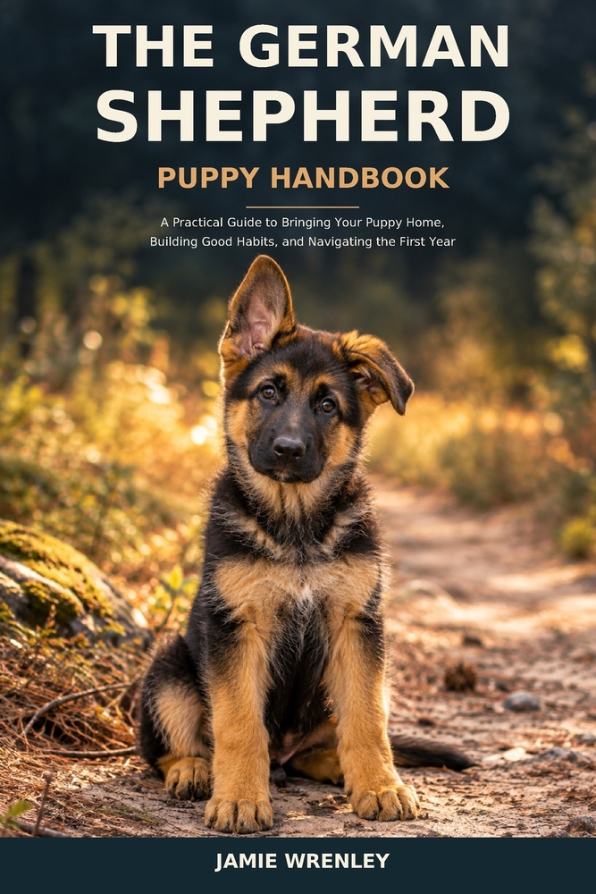 The German Shepherd Puppy Handbook: A Practical Guide to Bringing Your Puppy Home, Building Good Habits, and Navigating the First Year cover