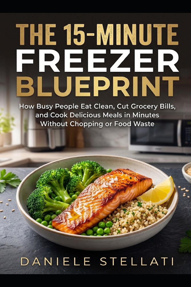 The 15-Minute Freezer Blueprint: How Busy People Eat Clean, Cut Grocery Bills, and Cook Delicious Meals in Minutes Without Chopping or Food Waste cover