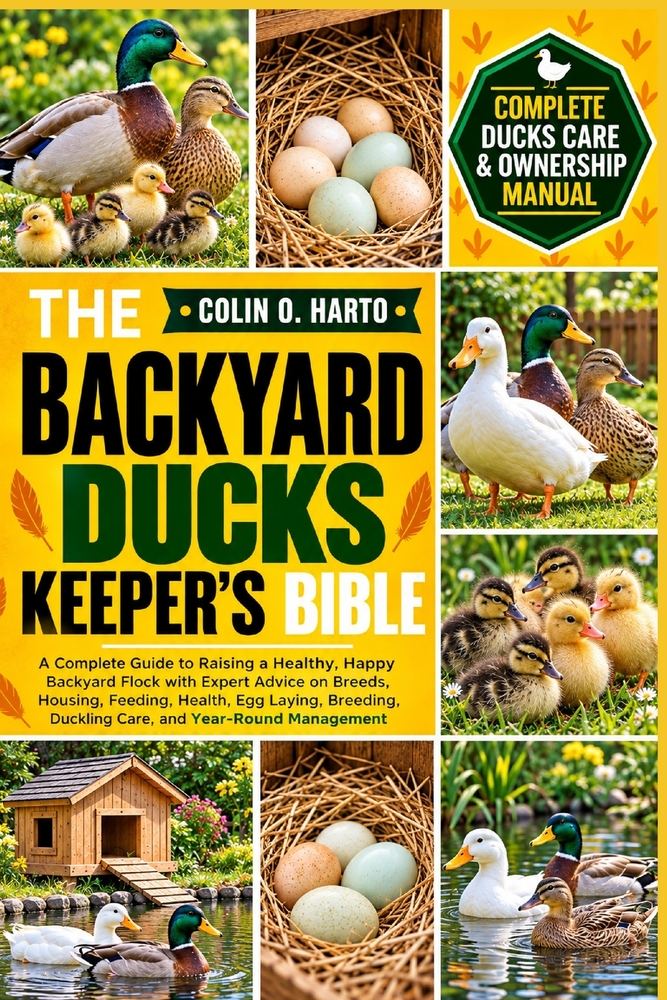 The Backyard Ducks Keeper's Bible: A Complete Guide to Raising a Healthy, Happy Backyard Flock with Expert Advice on Breeds, Housing, Feeding, Health, cover