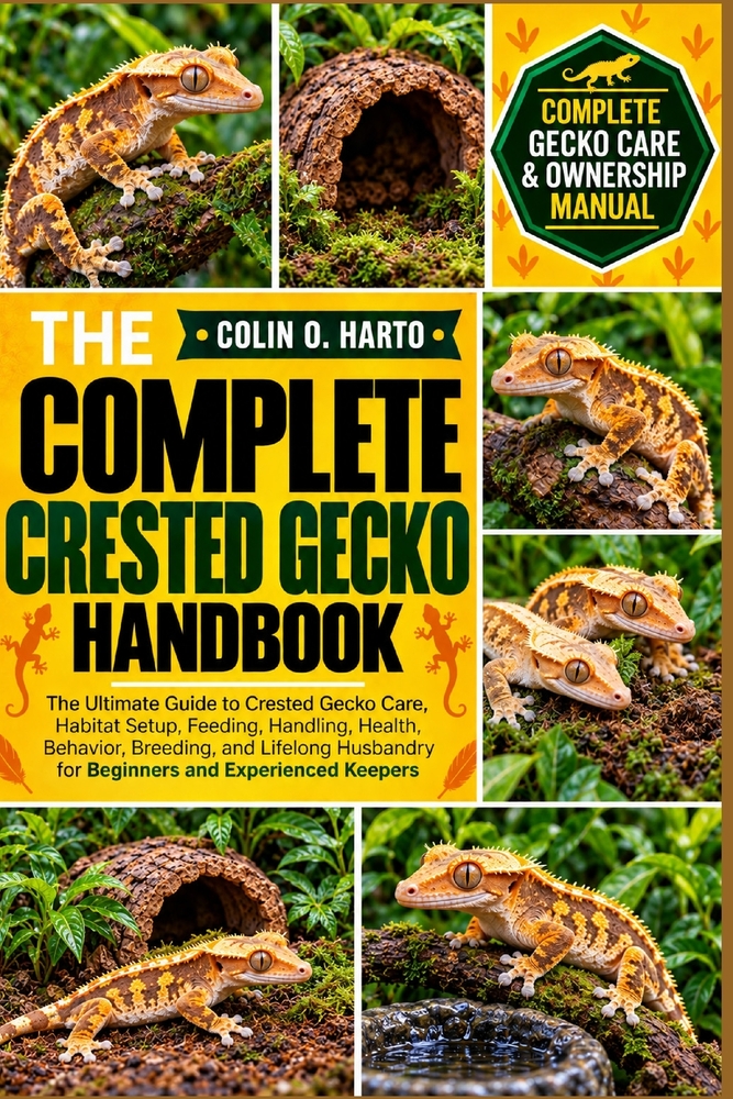 The Complete Crested Gecko Handbook: The Ultimate Guide to Crested Gecko Care, Habitat Setup, Feeding, Handling, Health, Behavior, Breeding, and Lifel cover