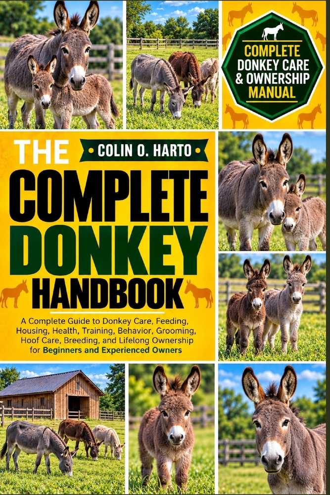 The Complete Donkey Handbook: A Complete Guide to Donkey Care, Feeding, Housing, Health, Training, Behavior, Grooming, Hoof Care, Breeding, and Lifelo cover