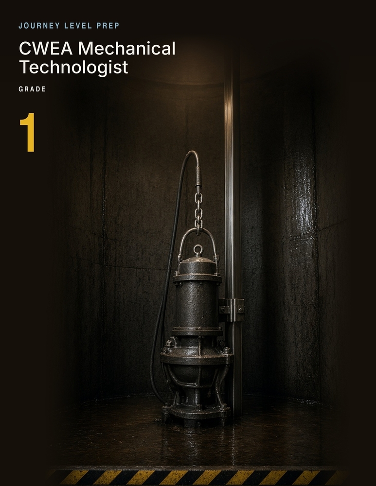 CWEA Mechanical Technologist Grade 1 Practice Questions: 150 Original Questions with Answers, Explanations, and Step-by-Step Math Solutions cover