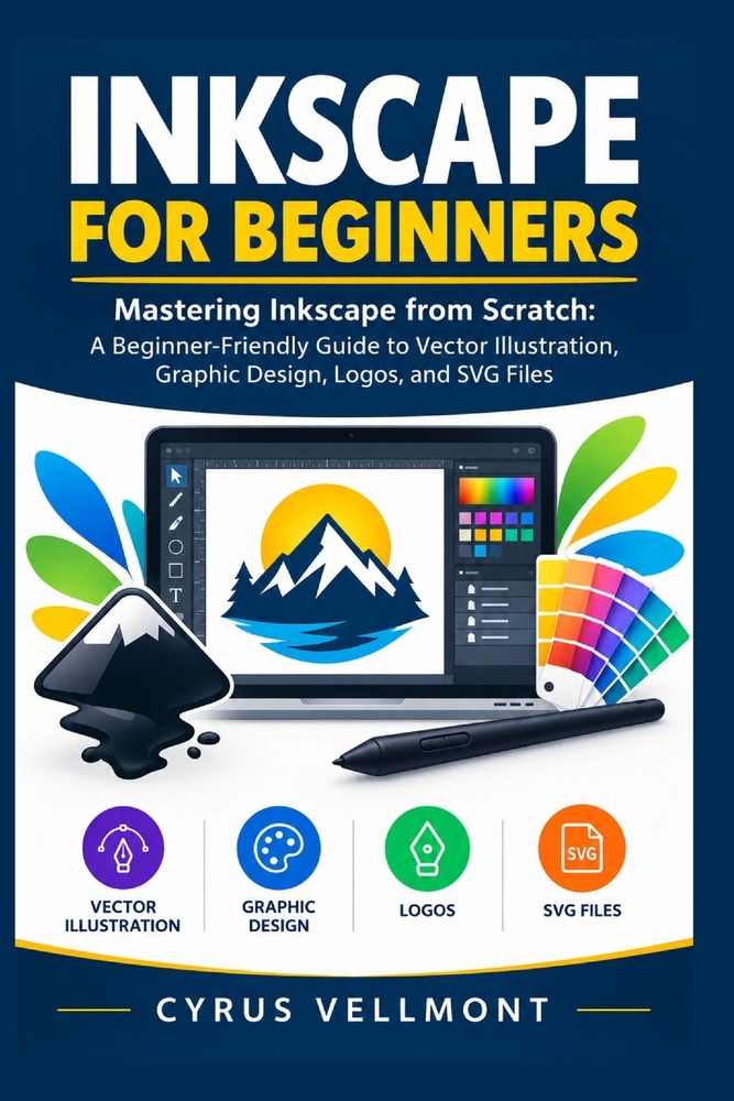 Inkscape for Beginners: Mastering Inkscape from Scratch: A Beginner-Friendly Guide to Vector Illustration, Graphic Design, Logos, and SVG Files cover