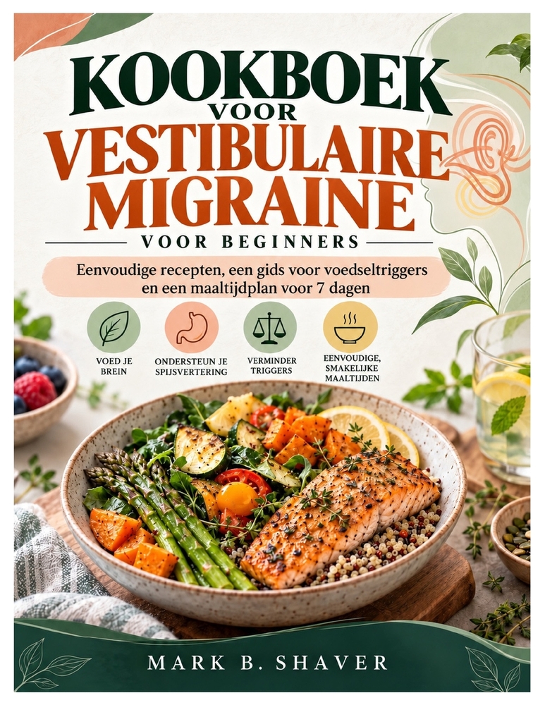 Kookboek voor vestibulaire migraine voor beginners: Eenvoudige recepten, een gids voor voedseltriggers en een maaltijdplan voor 7 dagen cover
