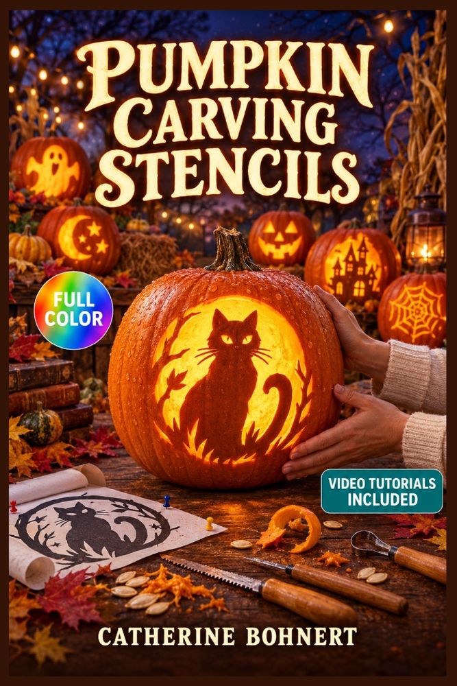 Pumpkin Carving Stencils: A Visual Beginner's Guide to Mastering Safe Cutting Techniques, Understanding Pattern Transfer, and Creating Impressive Glow cover