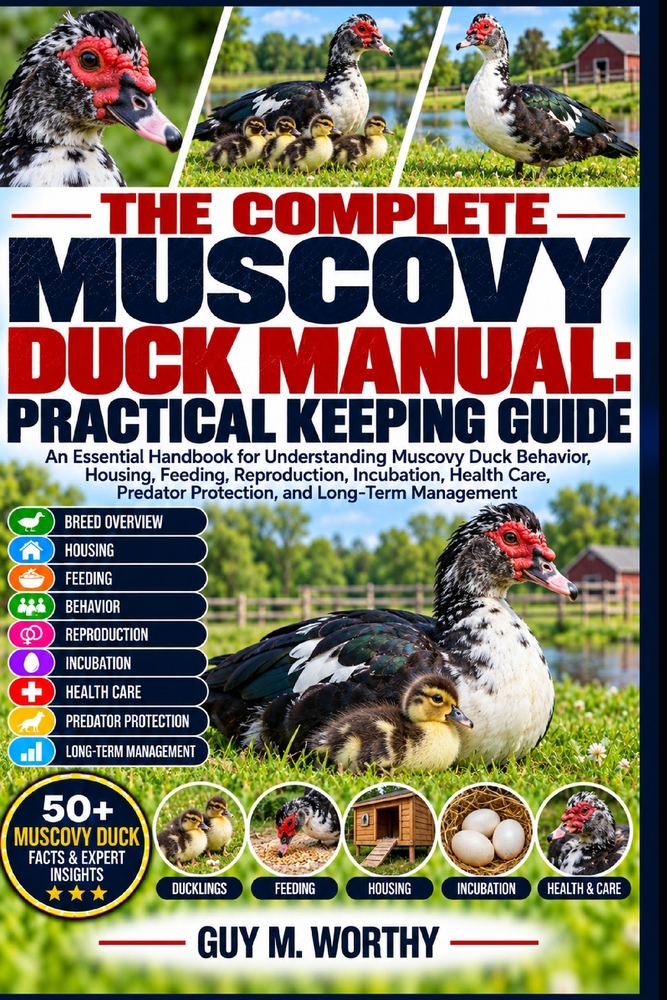 The Complete Muscovy Duck Manual: PRACTICAL KEEPING GUIDE: An Essential Handbook for Understanding Muscovy Duck Behavior, Housing, Feeding, Reproducti cover