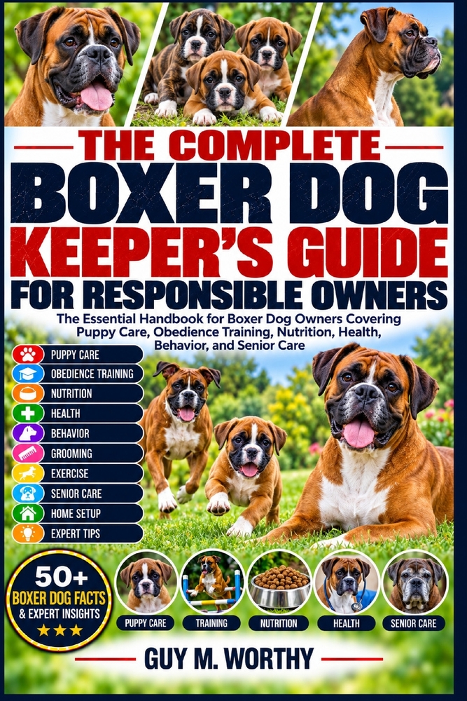 The Complete Boxer Dog Keeper's Guide for Responsible Owners: The Essential Handbook for Boxer Dog Owners Covering Puppy Care, Obedience Training, Nut cover