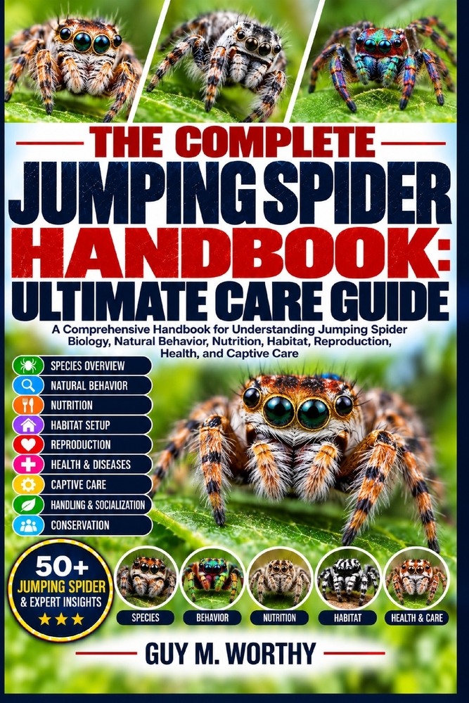 The Complete Jumping Spider Handbook: ULTIMATE CARE GUIDE: A Comprehensive Handbook for Understanding Jumping Spider Biology, Natural Behavior, Nutrit cover