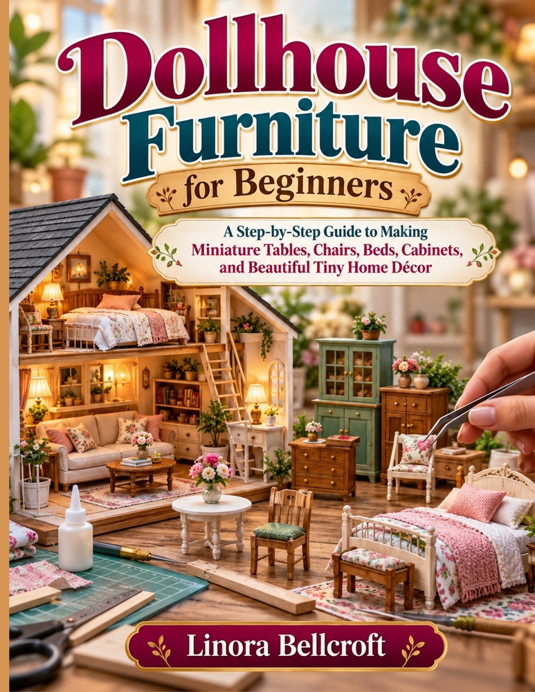 Dollhouse Furniture for Beginners: A Step-by-Step Guide to Making Miniature Tables, Chairs, Beds, Cabinets, and Beautiful Tiny Home Décor cover