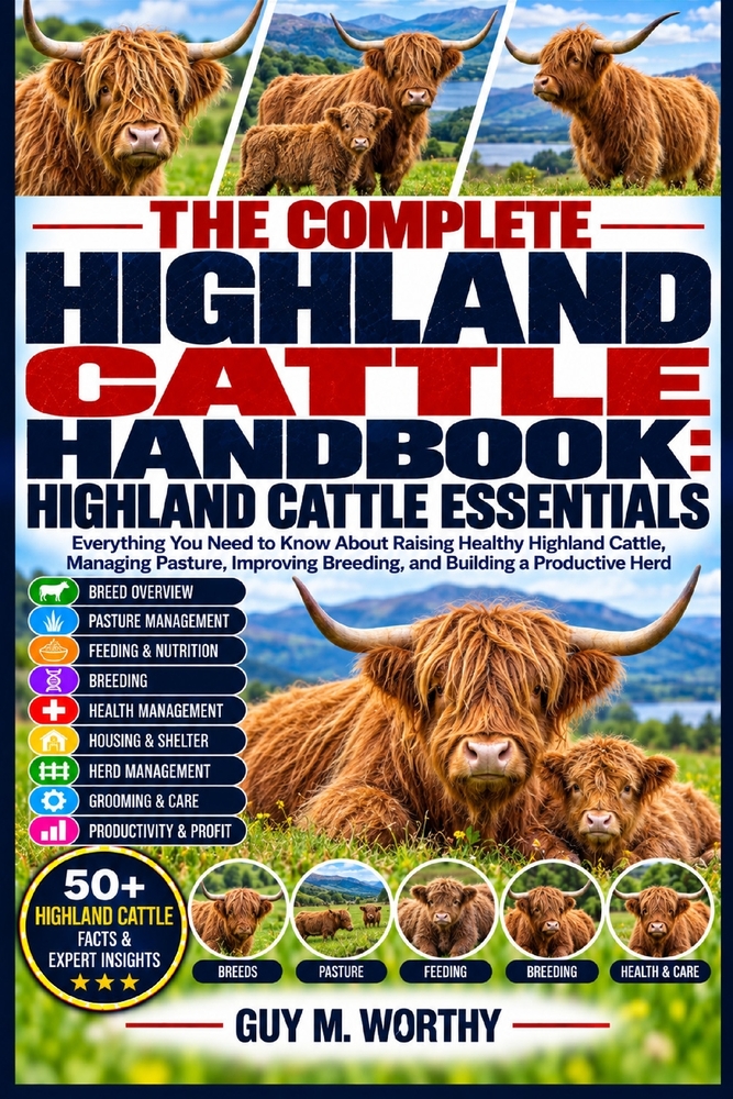 The Complete Highland Cattle Handbook: HIGHLAND CATTLE ESSENTIALS: Everything You Need to Know About Raising Healthy Highland Cattle, Managing Pasture cover