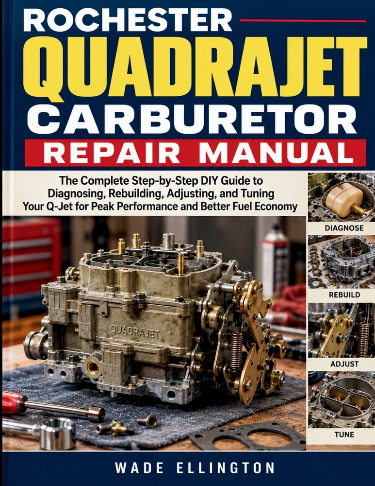Rochester Quadrajet Carburetor Repair Manual: The Complete Step-by-Step DIY Guide to Diagnosing, Rebuilding, Adjusting, and Tuning Your Q-Jet for Peak cover