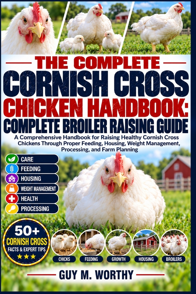Cornish Cross Chicken Handbook: COMPLETE BROILER RAISING GUIDE: A Comprehensive Handbook for Raising Healthy Cornish Cross Chickens Through Proper Fee cover