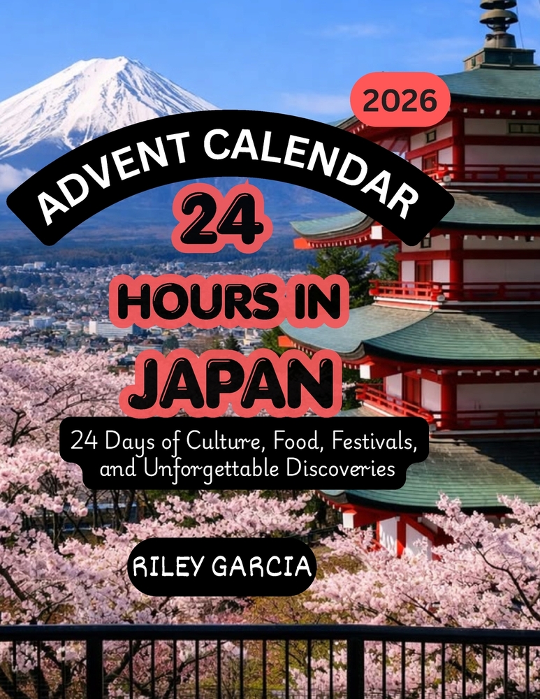 24 HOURS IN JAPAN An Advent Calendar Guidebook: Discover a 24-Day Christmas Adventure Through Japanese Culture, Food, Traditions, and Hidden Wonders cover