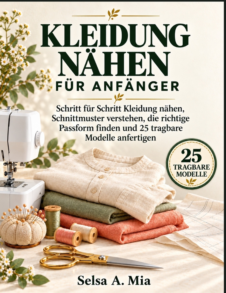 Kleidung Nähen Für Anfänger: Schritt für Schritt Kleidung nähen, Schnittmuster verstehen, die richtige Passform finden und 25 tragbare Modelle anferti cover