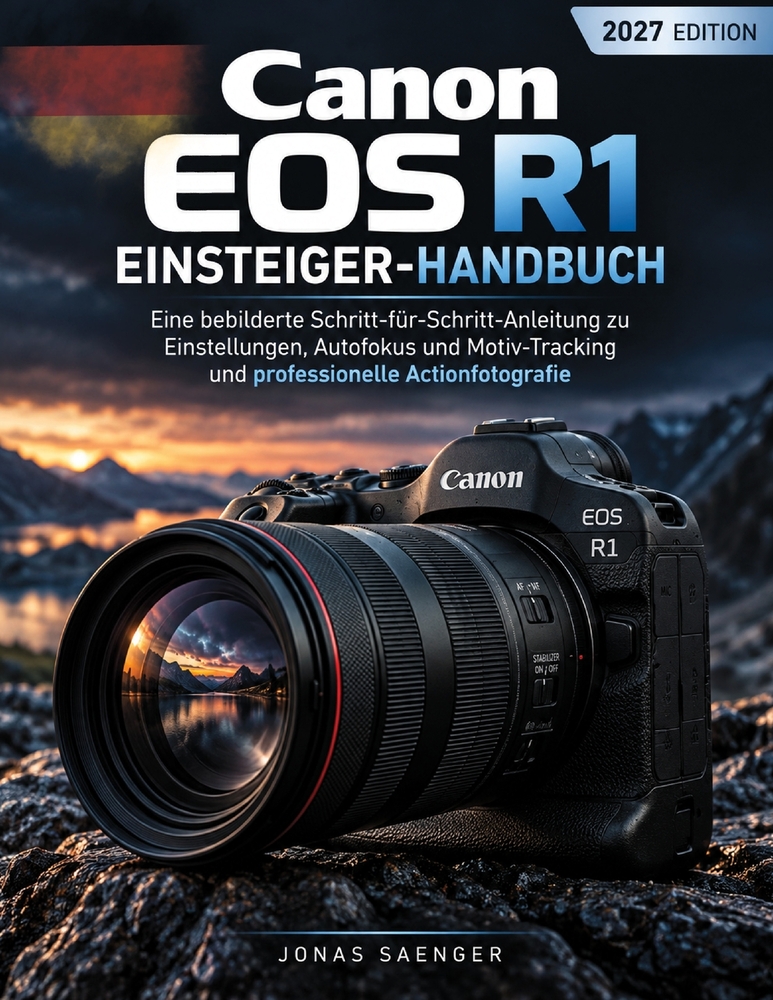 Canon EOS R1 Einsteiger-Handbuch: Eine bebilderte Schritt-für-Schritt-Anleitung zu Einstellungen, Autofokus, Motivverfolgung und professioneller Actio cover
