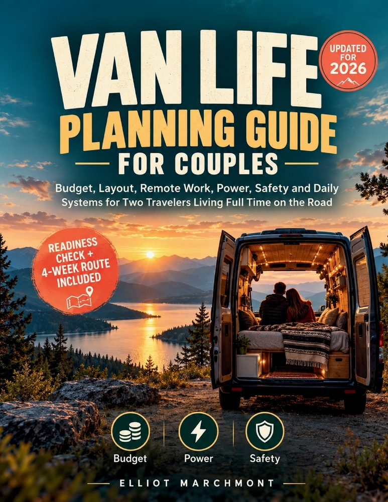 Van Life Planning Guide for Couples: Budget, Layout, Remote Work, Power, Safety and Daily Systems for Two Travelers Living Full Time on the Road cover