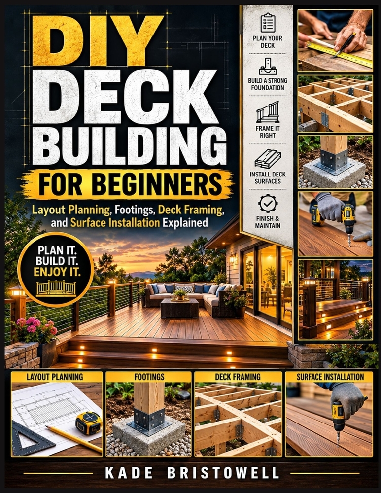DIY Deck Building for Beginners: Layout Planning, Footings, Deck Framing, and Surface Installation Explained cover