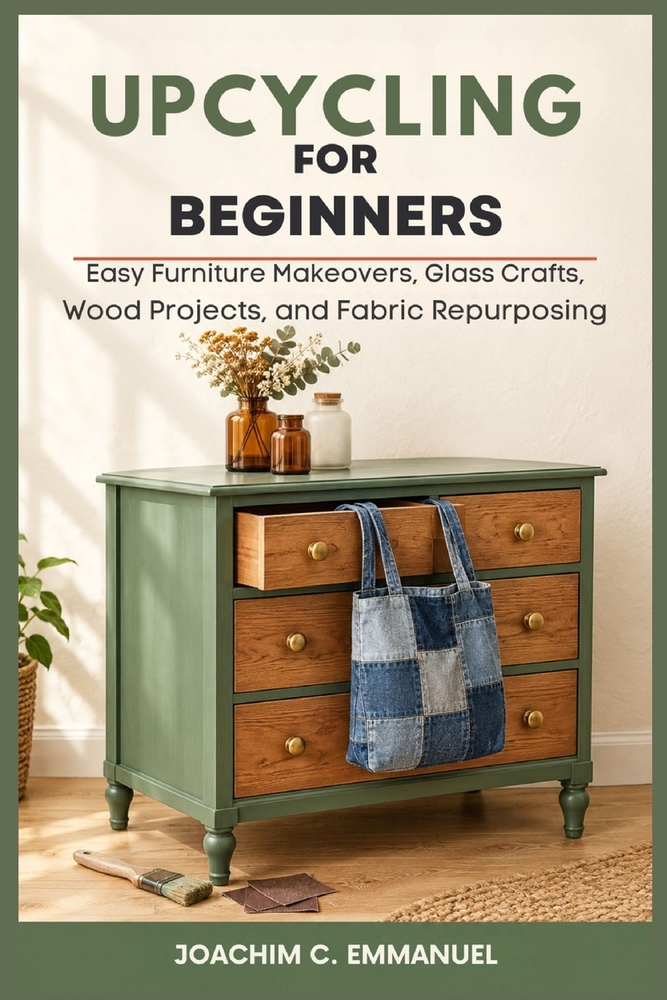 Upcycling For Beginners: Easy Furniture Makeovers, Glass Crafts, Wood Projects, and Fabric Repurposing cover