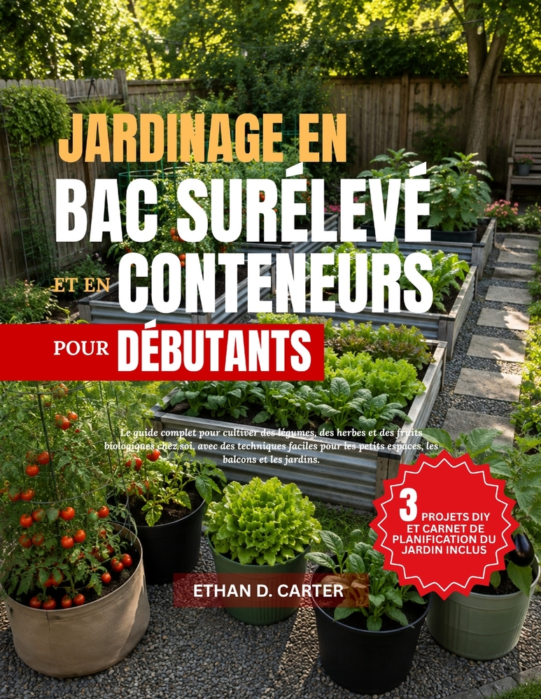 Jardinage En Bac Surélevé Et En Conteneurs Pour Débutants: Le guide complet pour cultiver des légumes, des herbes et des fruits biologiques chez soi, cover
