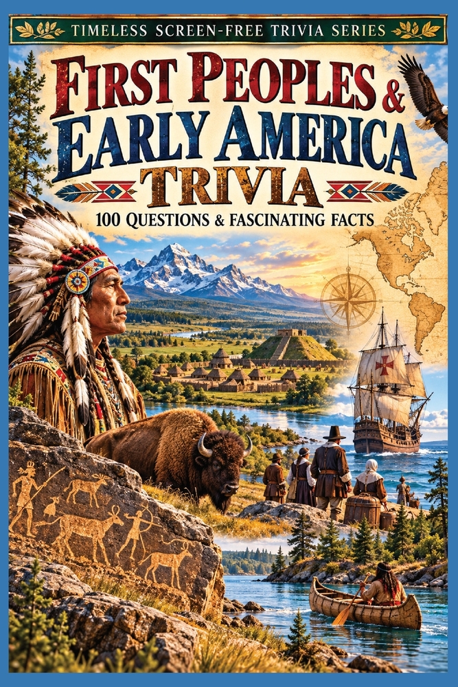 First Peoples and Early America Trivia: 100 Questions & Fascinating Facts About Paleo-Indians, Indigenous Cultures, Early Explorers, Amerigo Vespucci cover