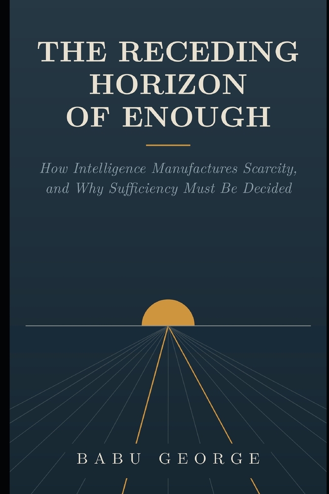 The Receding Horizon of Enough: How Intelligence Manufactures Scarcity, and Why Sufficiency Must Be Decided cover