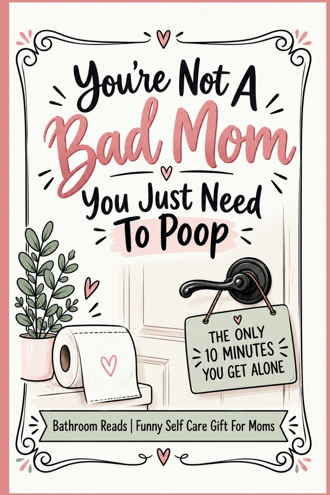 You're Not A Bad Mom - You Just Need To Poop: Bathroom Reads Funny Self Care Gift For Moms cover