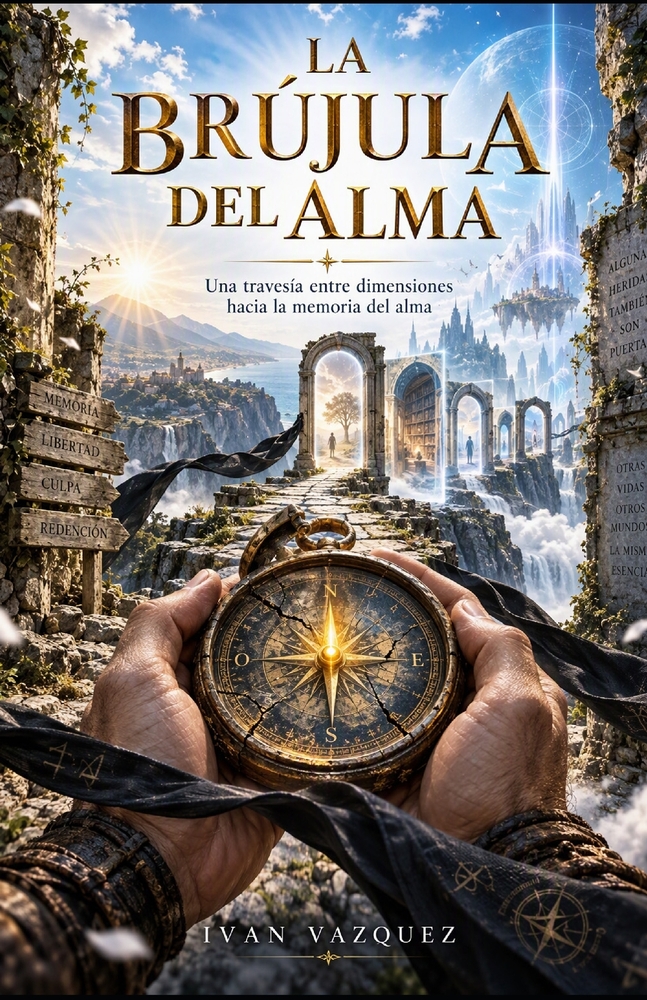 La brújula del alma: Una travesía entre dimensiones hacia la memoria del alma cover