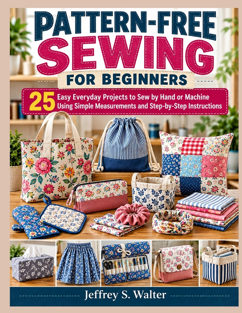 Pattern-Free Sewing for Beginners: 25 Easy Everyday Projects to Sew by Hand or Machine Using Simple Measurements and Step-by-Step Instructions cover