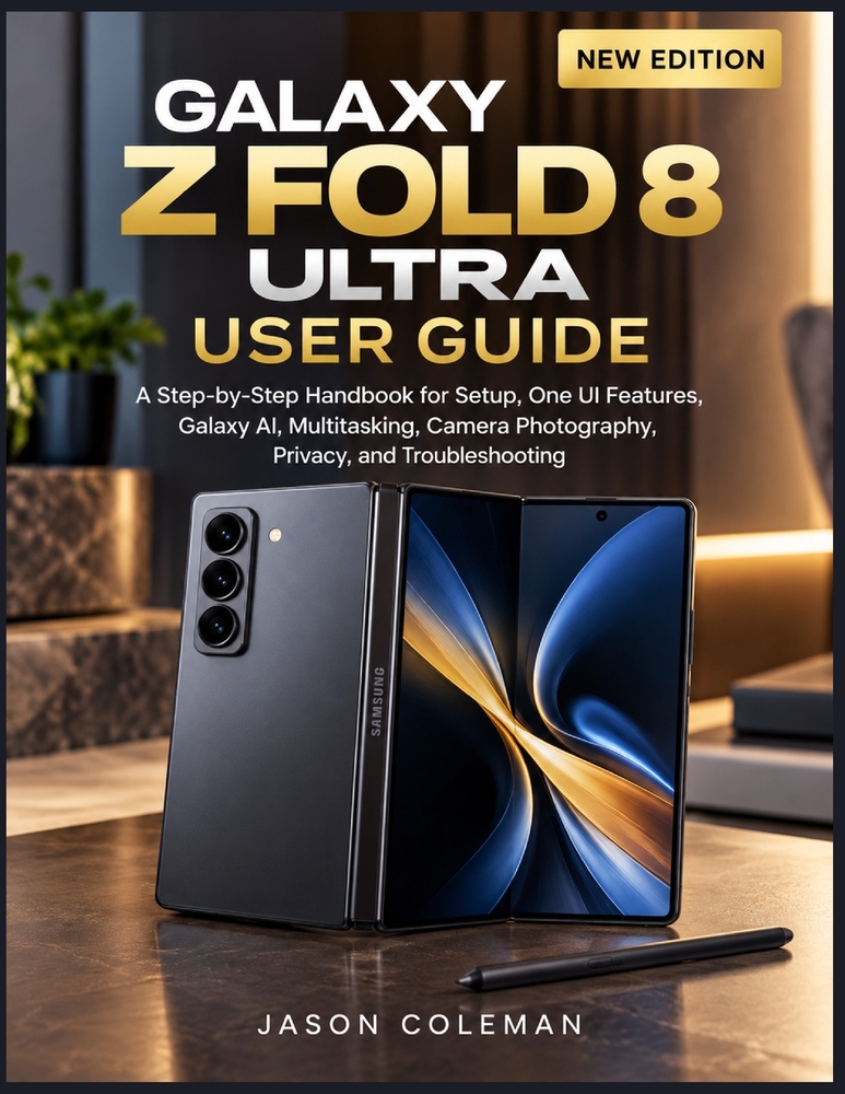 Galaxy Z Fold 8 Ultra User Guide: A Step-by-Step Handbook for Setup, One UI Features, Galaxy AI, Multitasking, Camera Photography, Privacy, and Troubl cover