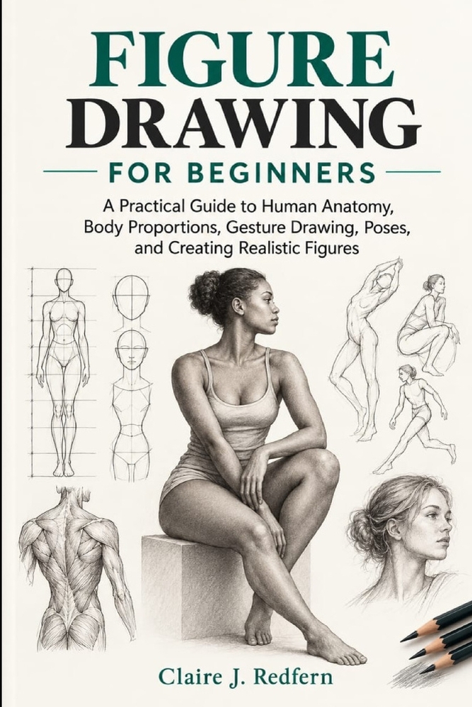 Figure Drawing for Beginners: A Practical Guide to Human Anatomy, Body Proportions, Gesture Drawing, Poses, and Creating Realistic Figures cover