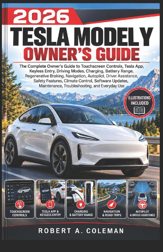 2026 Tesla Model Y Owner's Guide: A Complete Guide to Touchscreen Controls, Tesla App, Keyless Entry, Driving, Charging, Battery Range, Braking, Navig cover
